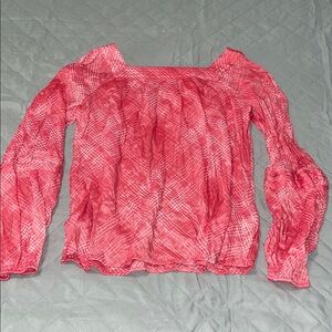 Lauren Conrad Women's Pink Plaid Top size Large